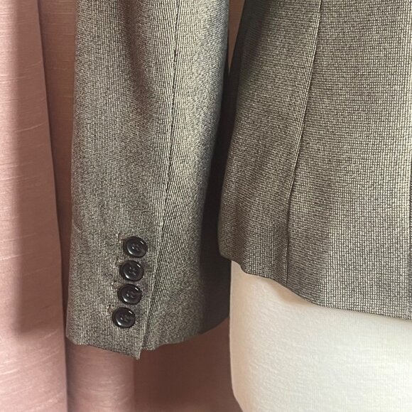 Ann Taylor Women 14 Blazer Brown  2-Button Tailored  Career Office Professional - Picture 4 of 11